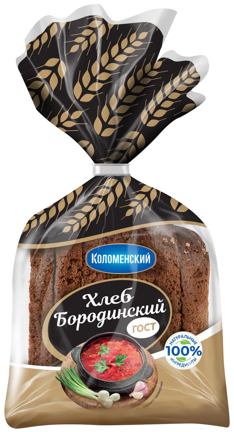 Изображение товара Хлеб Коломенский Бородинский нарезка 400г
