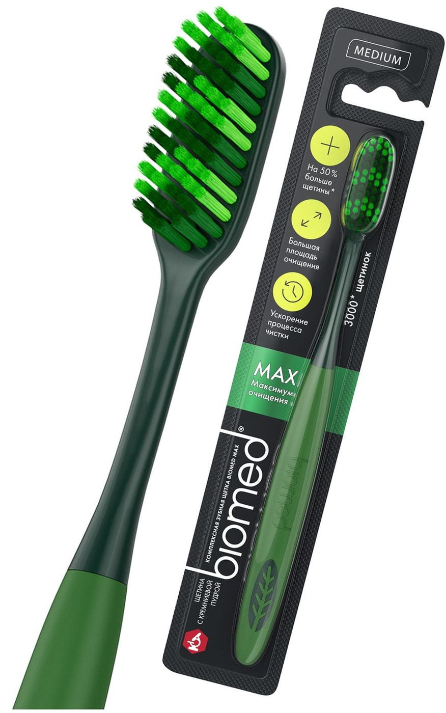 Изображение товара Biomed Max средняя зубная щетка Россия обычная для взрослых