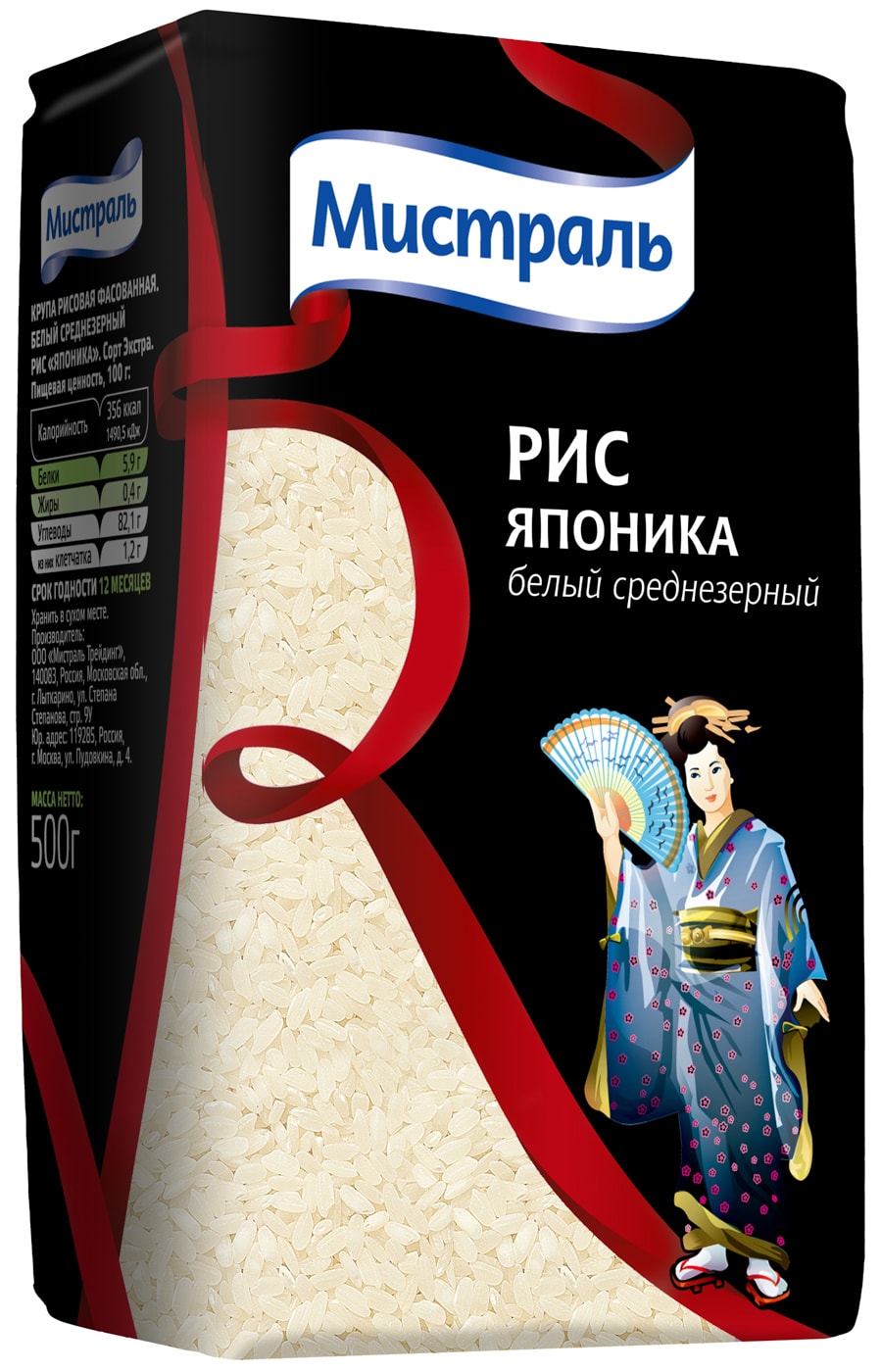 Изображение товара Рис Мистраль Японика 500г - Среднезерный Рис премиум качества