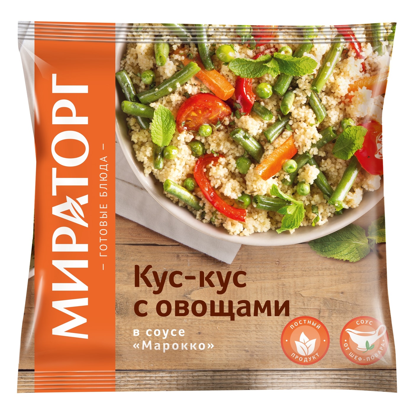 Изображение товара Смесь овощная Vитамин Кус-кус в соусе Марокко быстрозамороженная 400г