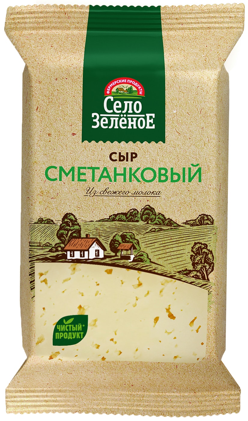 Изображение товара Сыр Село Зеленое Сметанковый 50% 200г