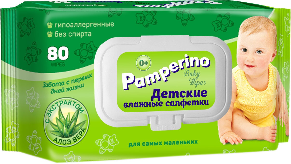 Изображение товара Салфетки влажные Pamperino детские 80шт