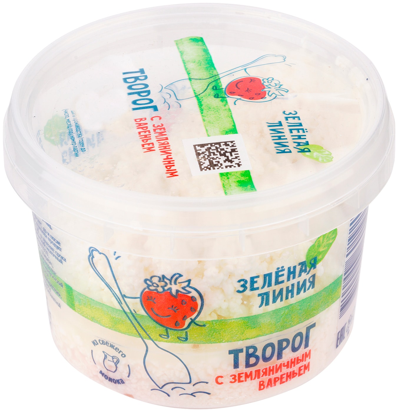 Изображение товара Творог Зеленая линия с земляничным вареньем 5% 160г