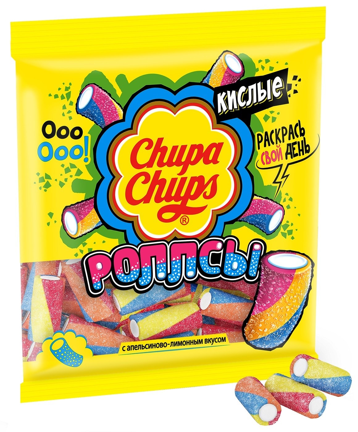 Изображение товара Мармелад Chupa Chups Роллсы с апельсиново-лимонным вкусом 150г