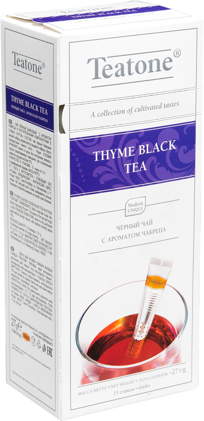 Изображение товара Чай черный Teatone с чабрецом 15*1.8г