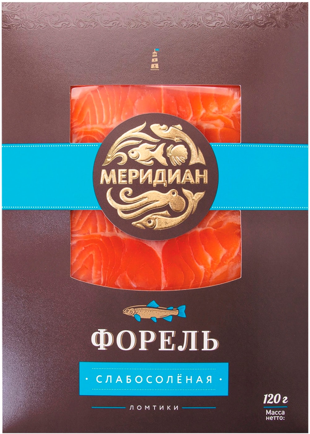 Изображение товара Форель Меридиан Слабосоленая ломтики 0.12 кг