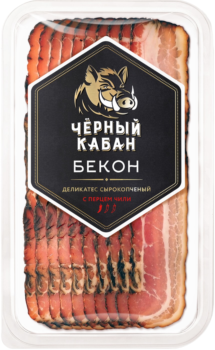 Изображение товара Бекон Черный Кабан сырокопченый с чили 95г