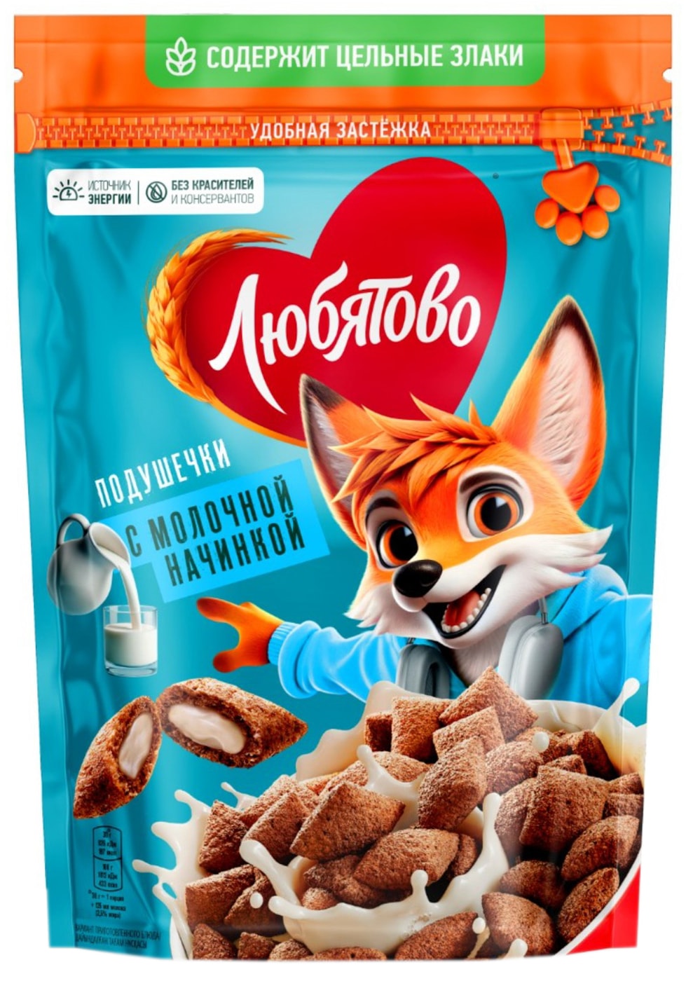 Изображение товара Подушечки Любятово с молочной начинкой 220г - быстрый и вкусный завтрак