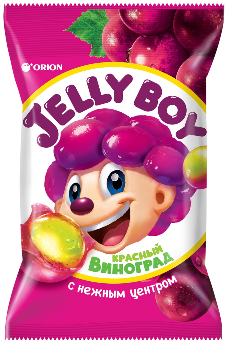 Изображение товара Мармелад Orion Jelly Boy жевательный Красный виноград с нежным центром 66г