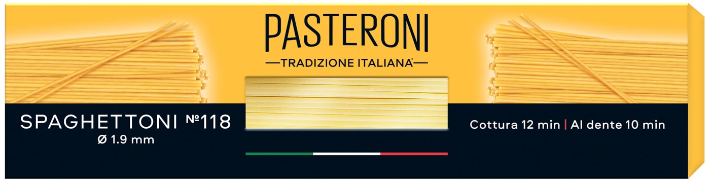 Изображение товара Макароны Pasteroni Spaghettoni №118 400г премиальные итальянские спагетти высокого качества