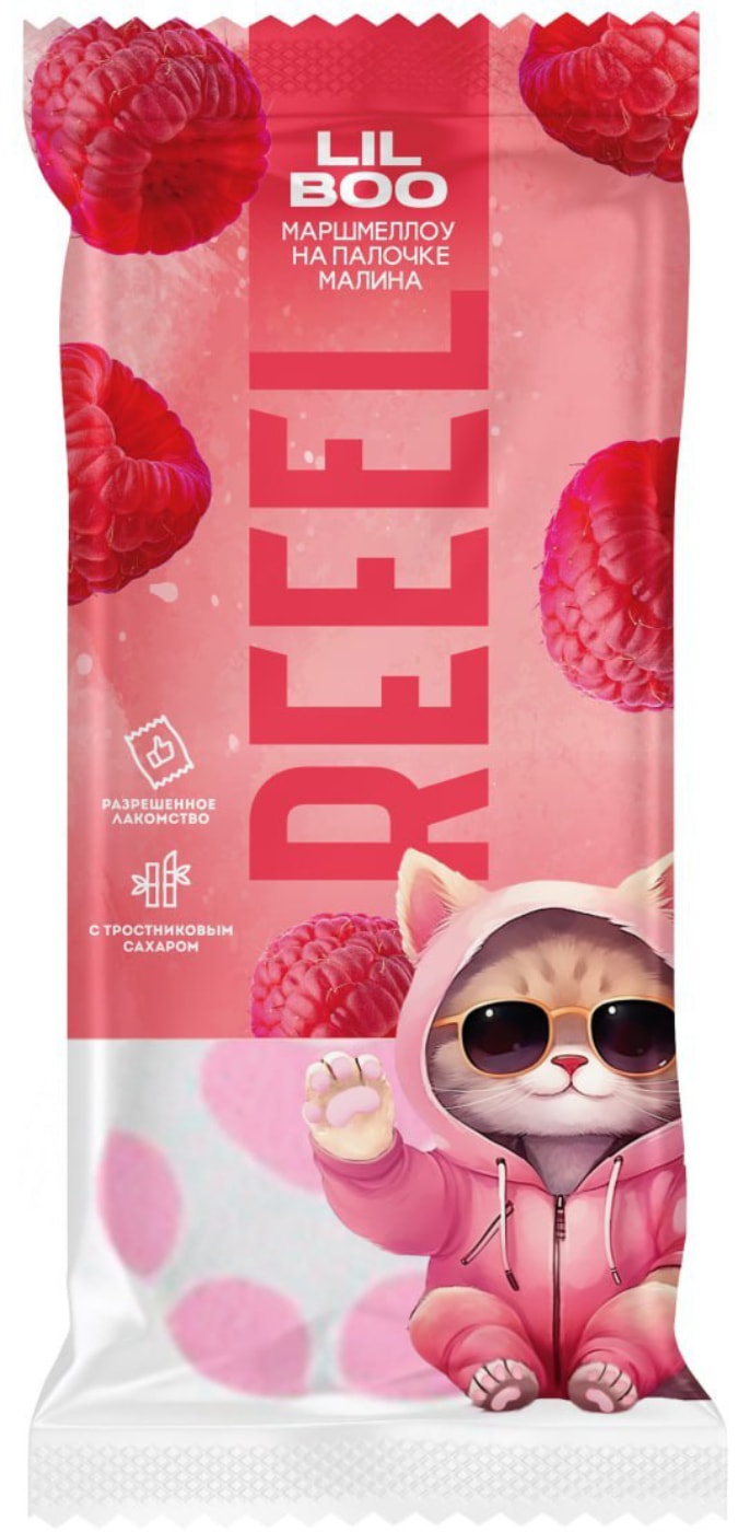 Изображение товара Маршмеллоу Reeel на палочке с вкусом малины 15г