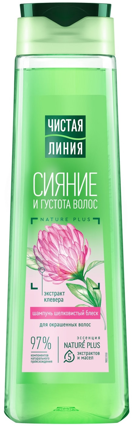 Изображение товара Шампунь Чистая Линия Сияние и густота с экстрактом клевера 400мл