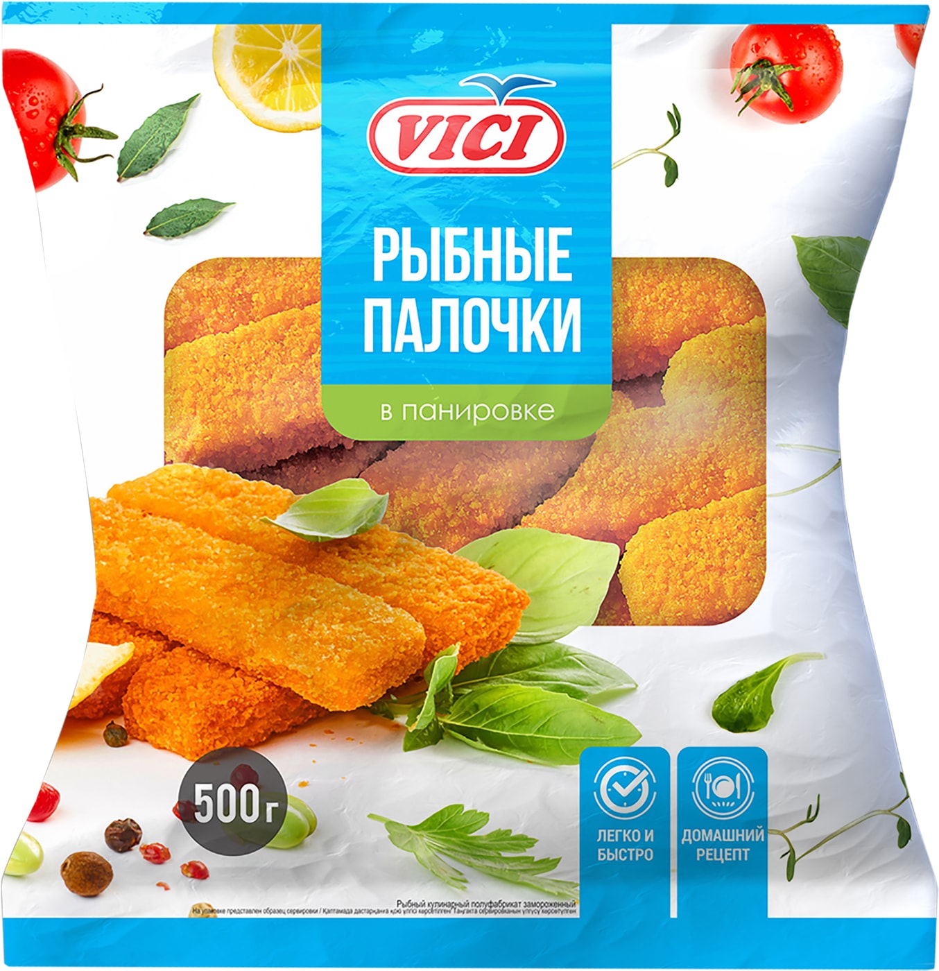 Изображение товара Рыбные палочки Vici в панировке обжаренные 500г