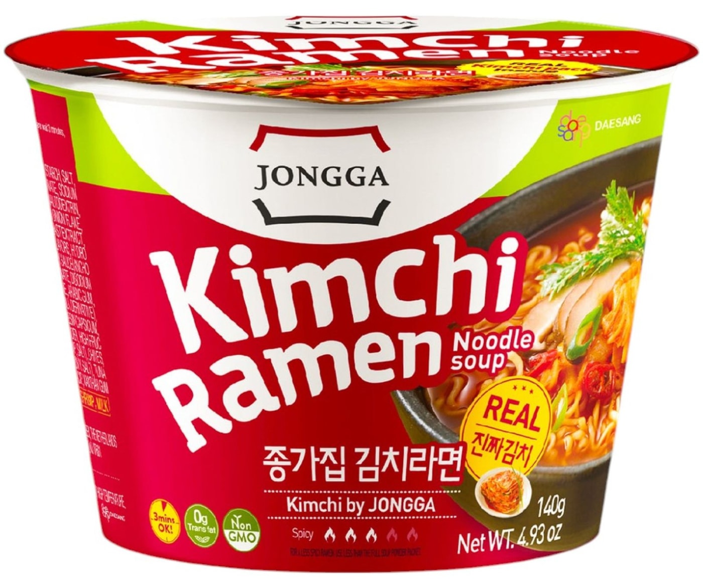 Изображение товара Лапша Jongga Кимчи 129г - корейский вкус быстрой лапши с приправами