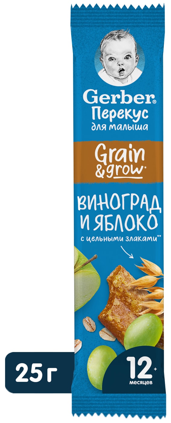 Изображение товара Батончик злаковый Gerber Doremi Яблоко и виноград 25г