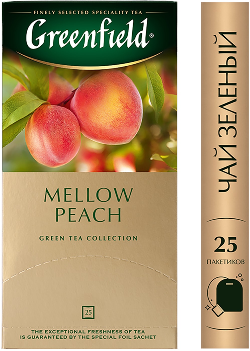 Изображение товара Чай зеленый Greenfield Mellow Peach с ароматом персика и мандарина 25*1.8г