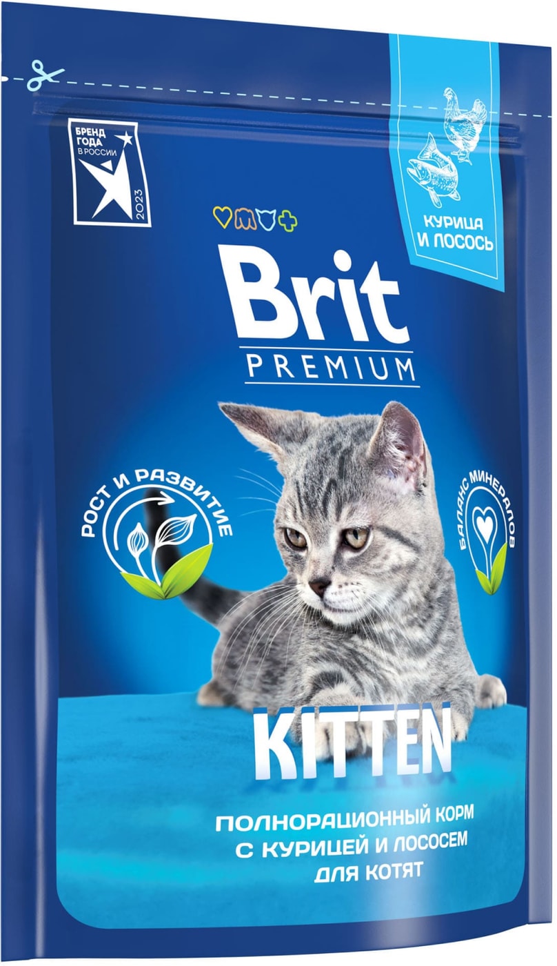 Изображение товара Сухой корм для котят Brit Premium с курицей 0.4кг