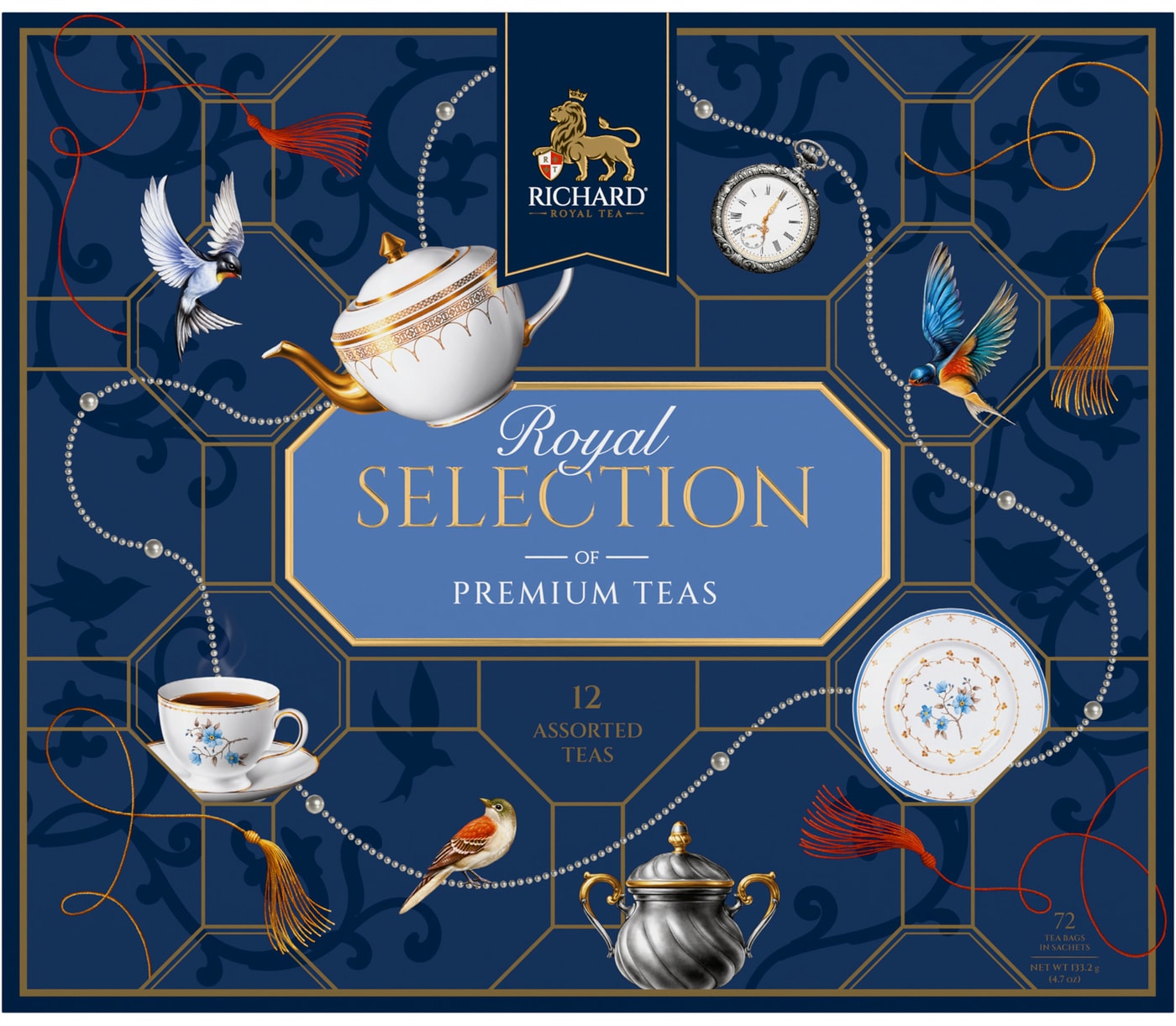 Изображение товара Чай Richard Royal Ассорти Selection Of Premium Teas 12 вкусов 72 пакетика