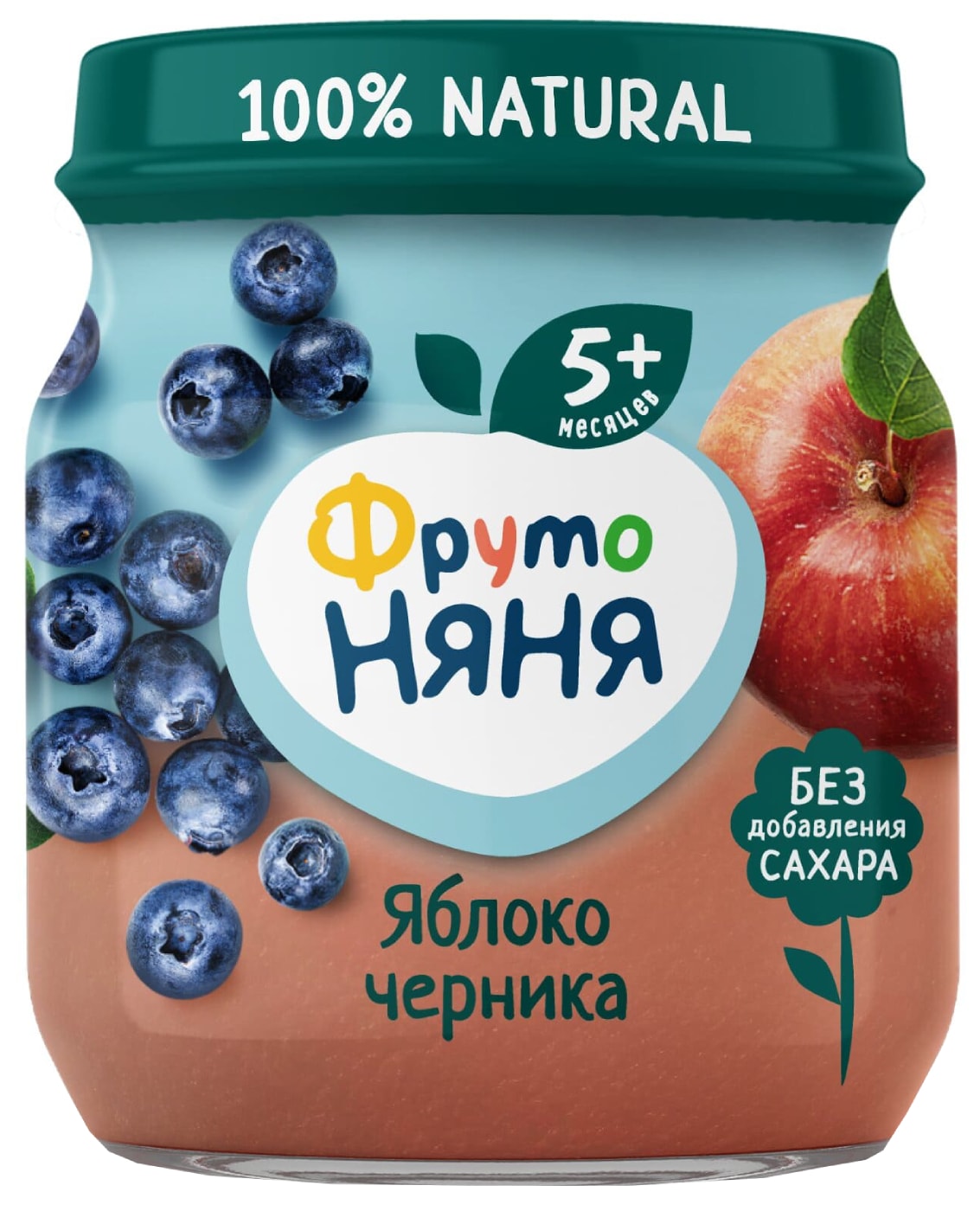 Изображение товара Пюре ФрутоНяня из яблоки черники 100г