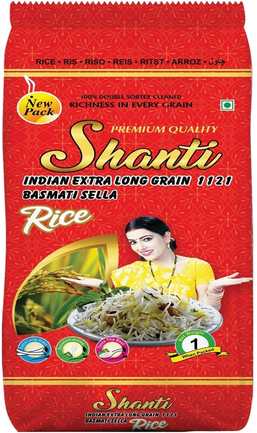Изображение товара Рис Shanti Басмати Селла 1кг - пропаренный ароматный рис для кухни
