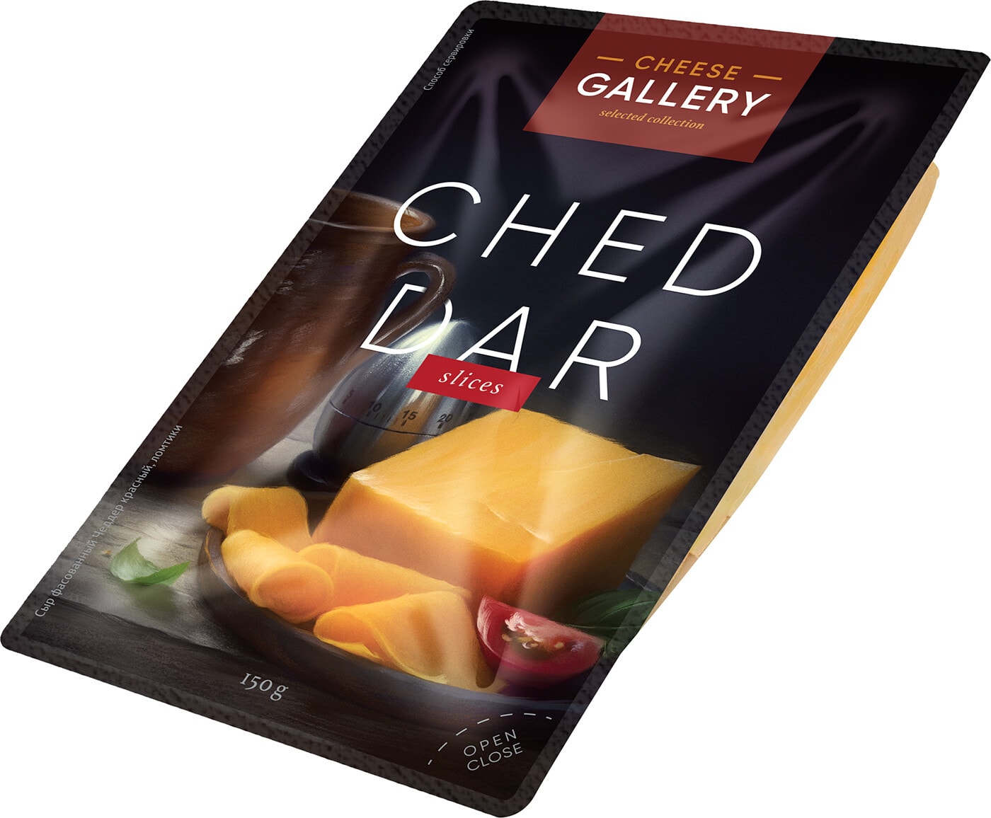 Изображение товара Сыр Cheese Gallery Чеддер красный полутвердый 50% 150г