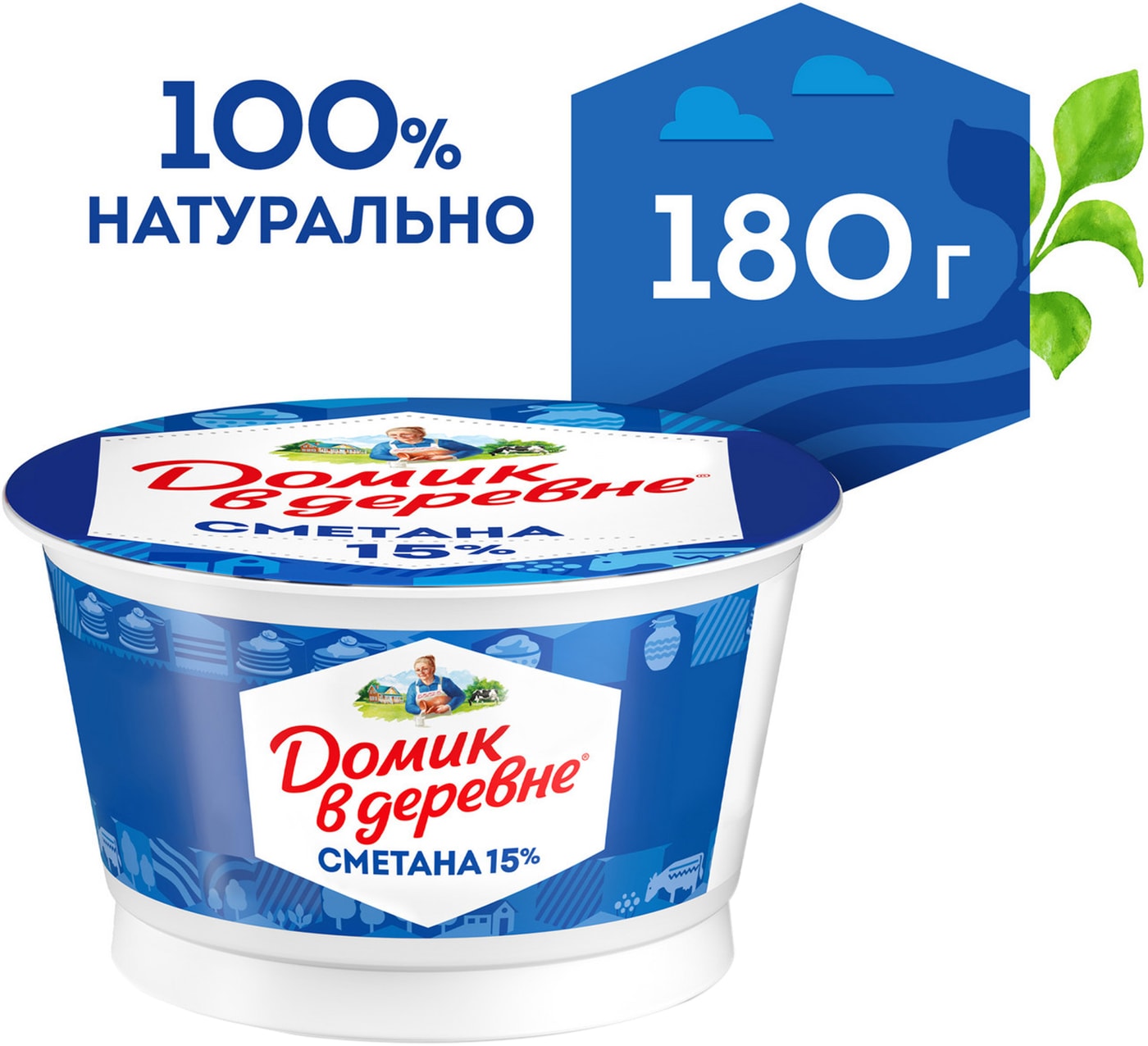 Изображение товара Сметана Домик в деревне 15% 180г
