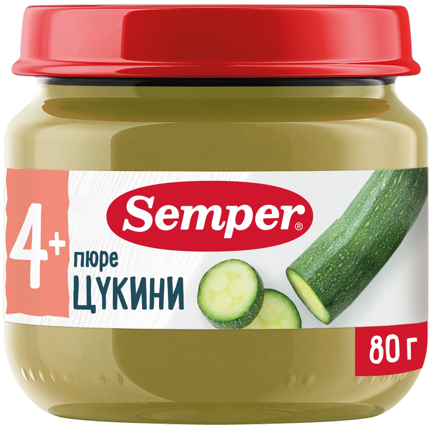 Изображение товара Пюре Semper Цукини с 4 месяцев 80г