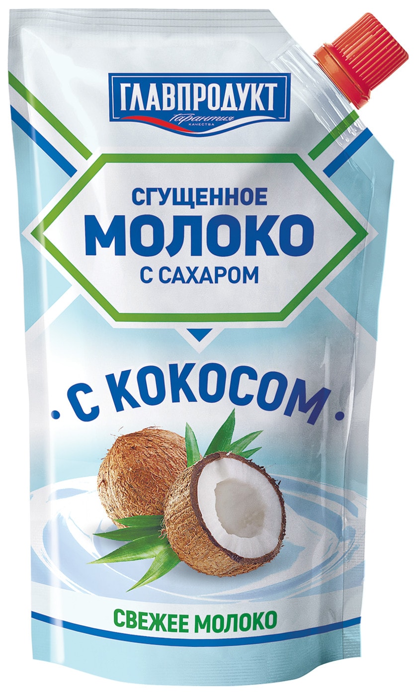 Изображение товара Молоко сгущенное Главпродукт с кокосом 3.7% 270г