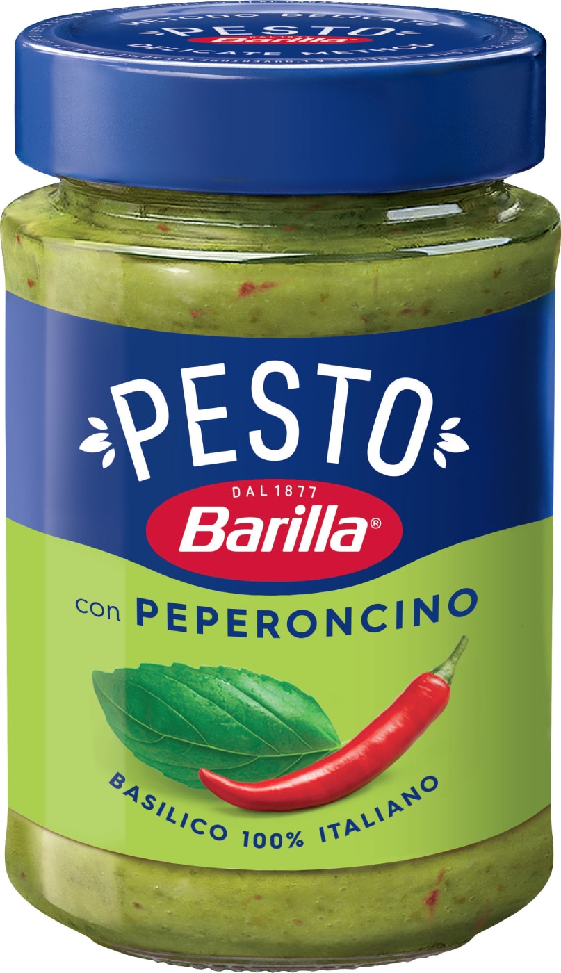 Изображение товара Соус Barilla Песто Пеперончино с базиликом и перцем чили 195г