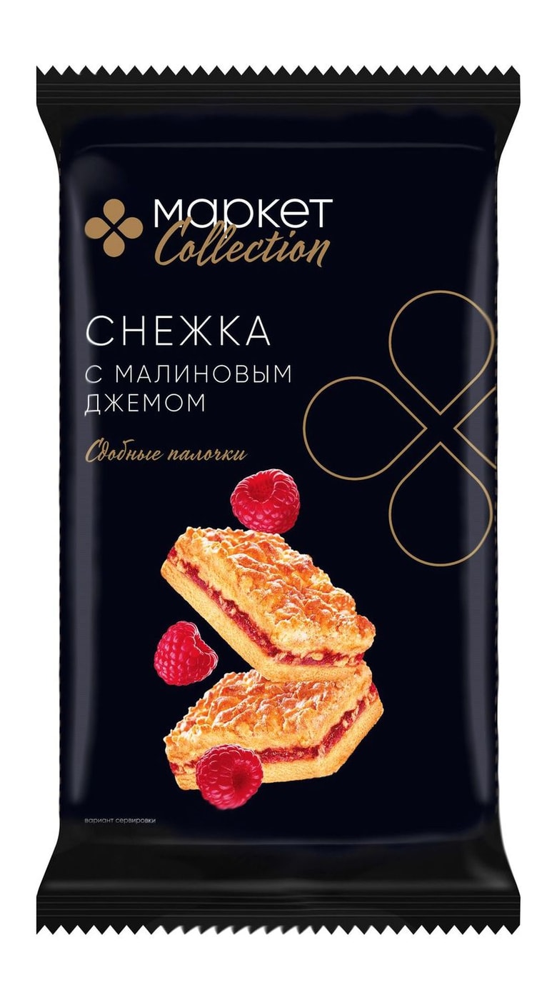 Изображение товара Палочки Маркет Collection Снежка сдобные с малиновым джемом 370г