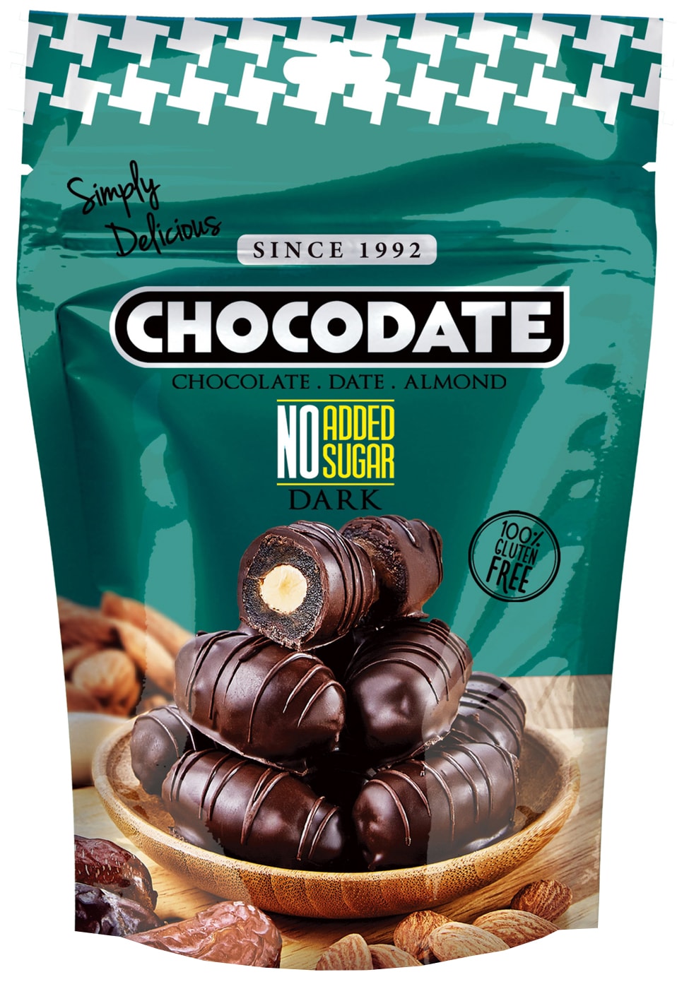 Изображение товара Финики Chocodate с миндалем в темном шоколаде без сахара 100г