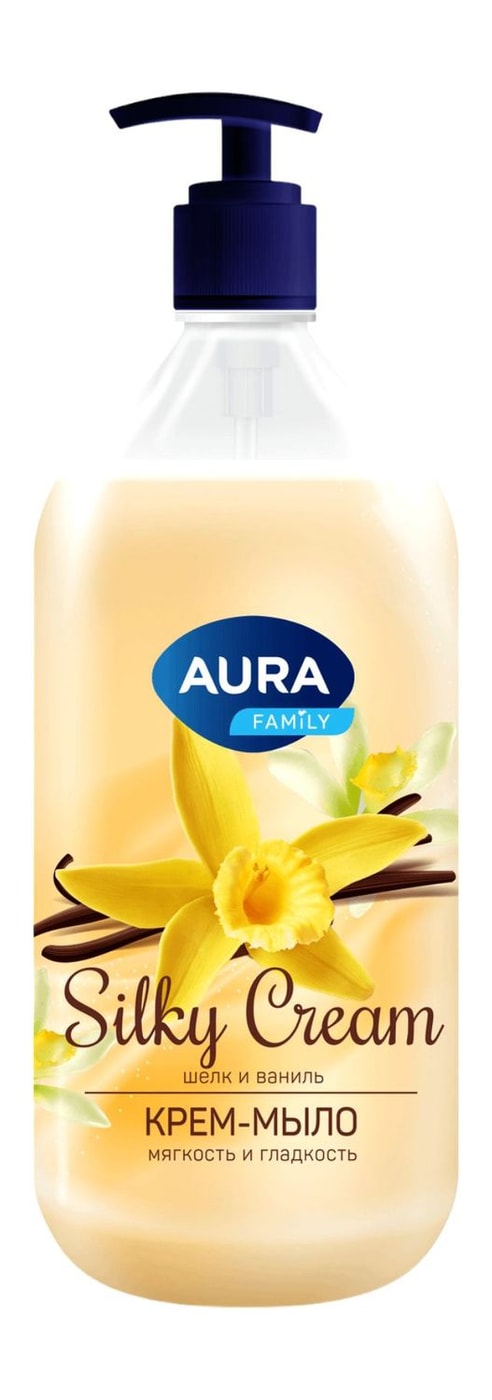 Изображение товара Крем-мыло Aura Family Silky Cream Шелк и ваниль 1л