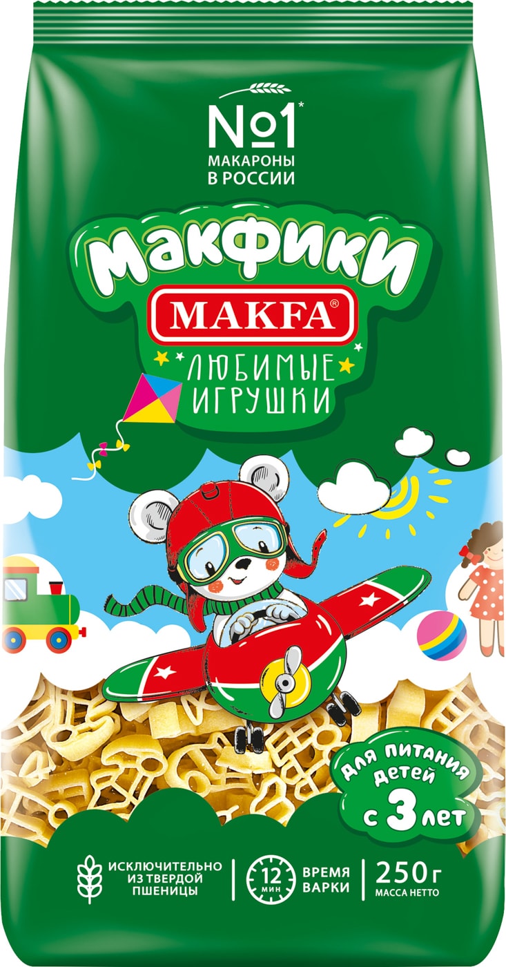 Изображение товара Макароны Makfa Макфики Любимые игрушки 250г