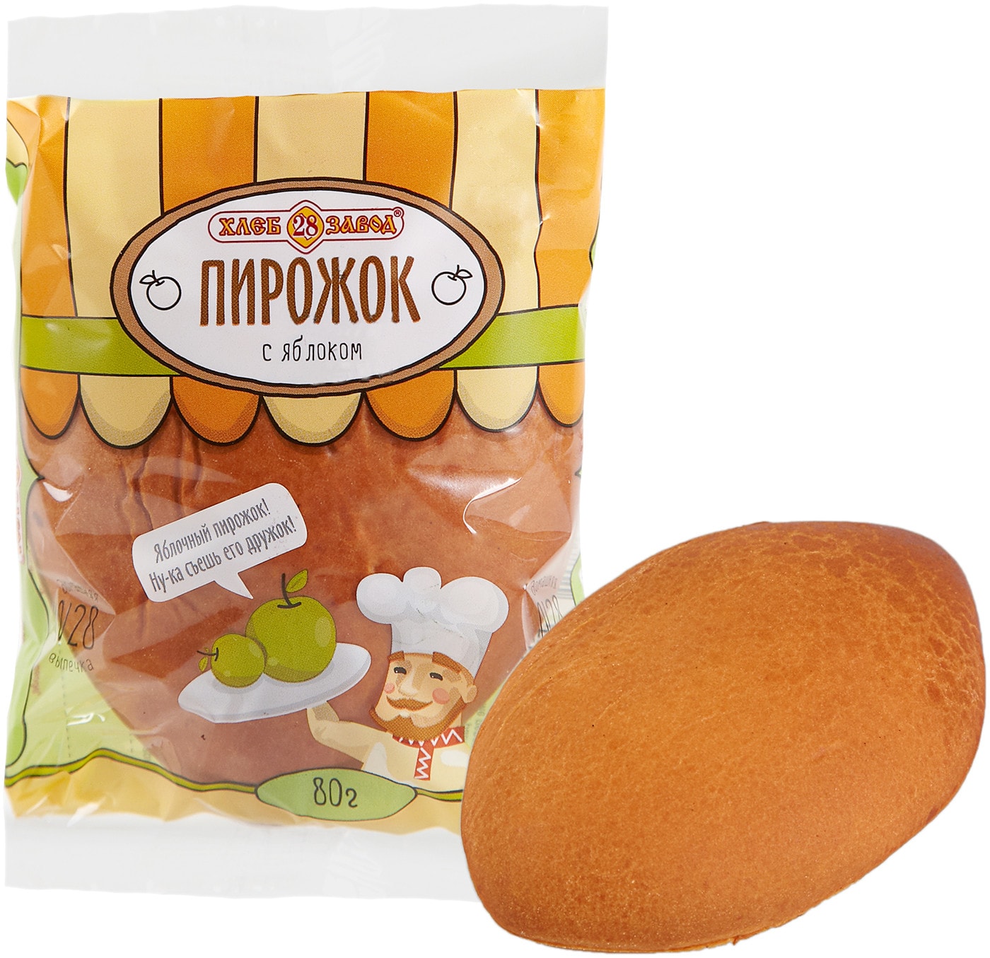 Изображение товара Пирожок Хлебозавод №28 с яблоком 80г