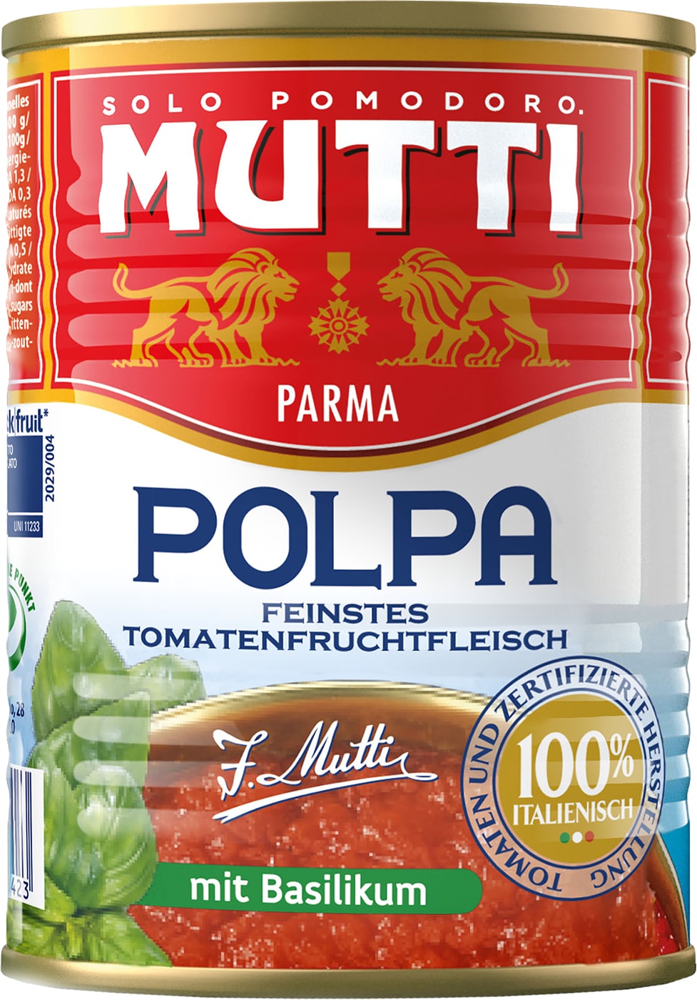 Изображение товара Томаты Mutti Резаные в томатном соке с базиликом 400г