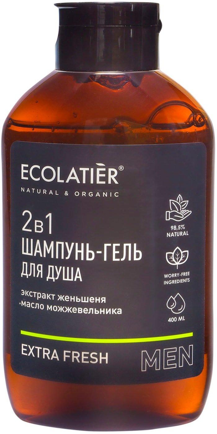 Изображение товара Шампунь-гель для душа Ecolatier Extra Fresh Men 2в1 400мл