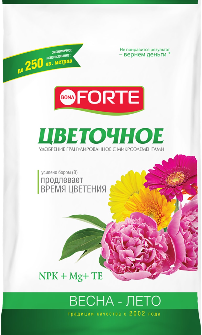 Изображение товара Удобрение Bona Forte комплексное с микроэлементами Цветочное 2.5кг