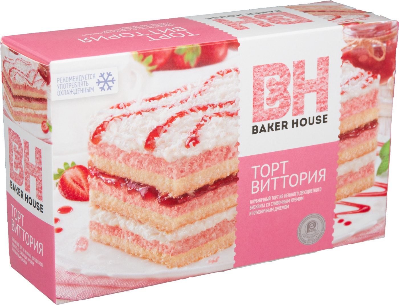 Изображение товара Бакер Хаус Виттория клубничный торт 350 г