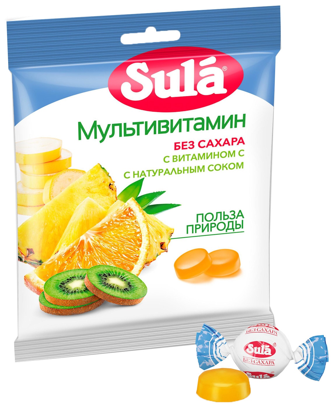 Изображение товара Карамель Sula Мультивитамин без сахара 60г