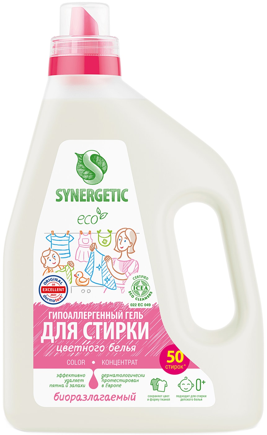 Изображение товара Гель для стирки цветного белья Synergetic Color 1.5л