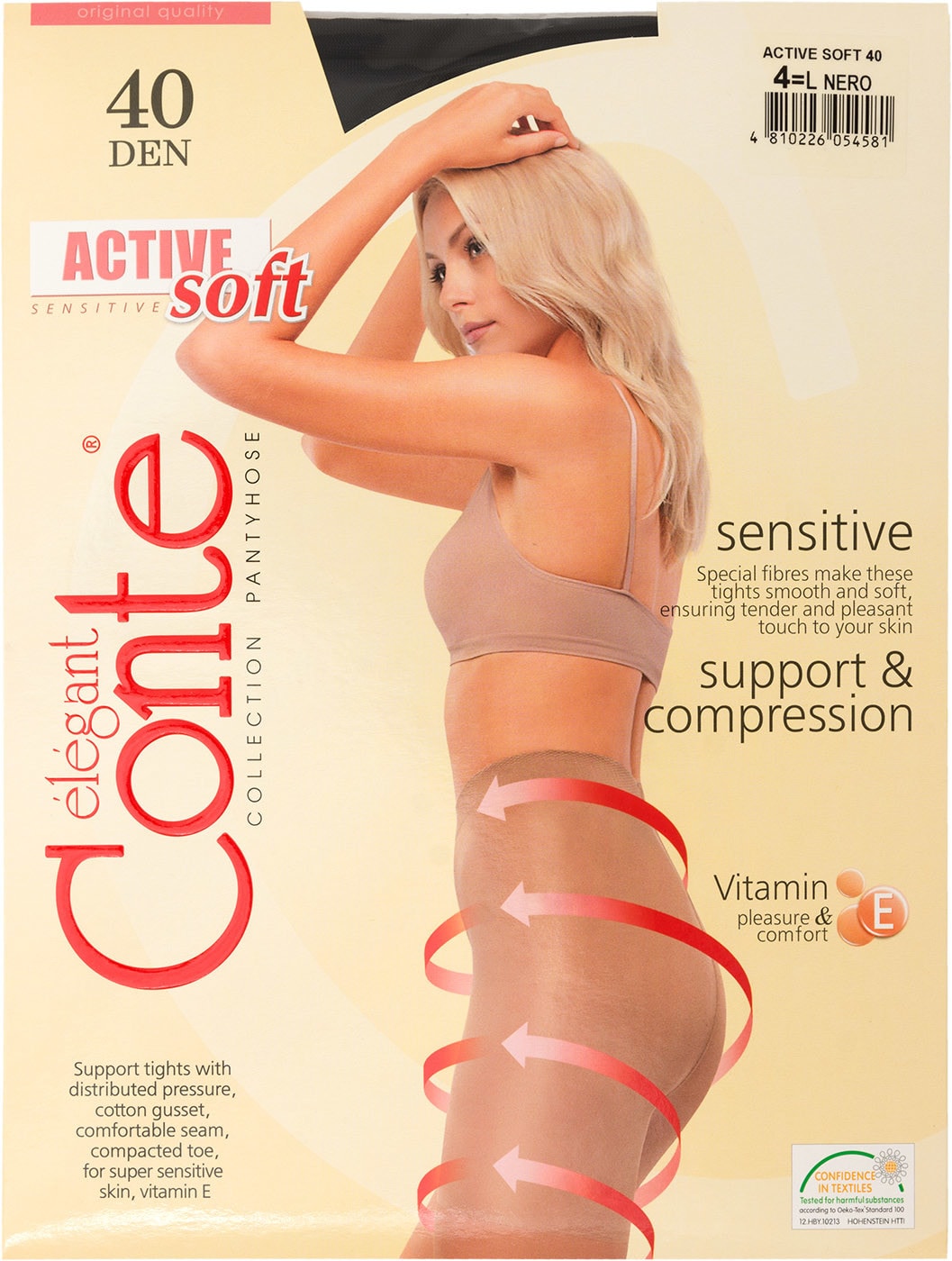 Изображение товара Conte Elegant Active Soft 40, черные колготки 4 40 den