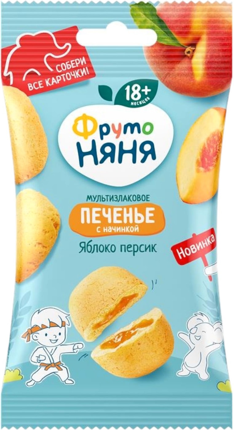 Изображение товара Печенье ФрутоНяня мультизлаковое яблоко персик 50 г