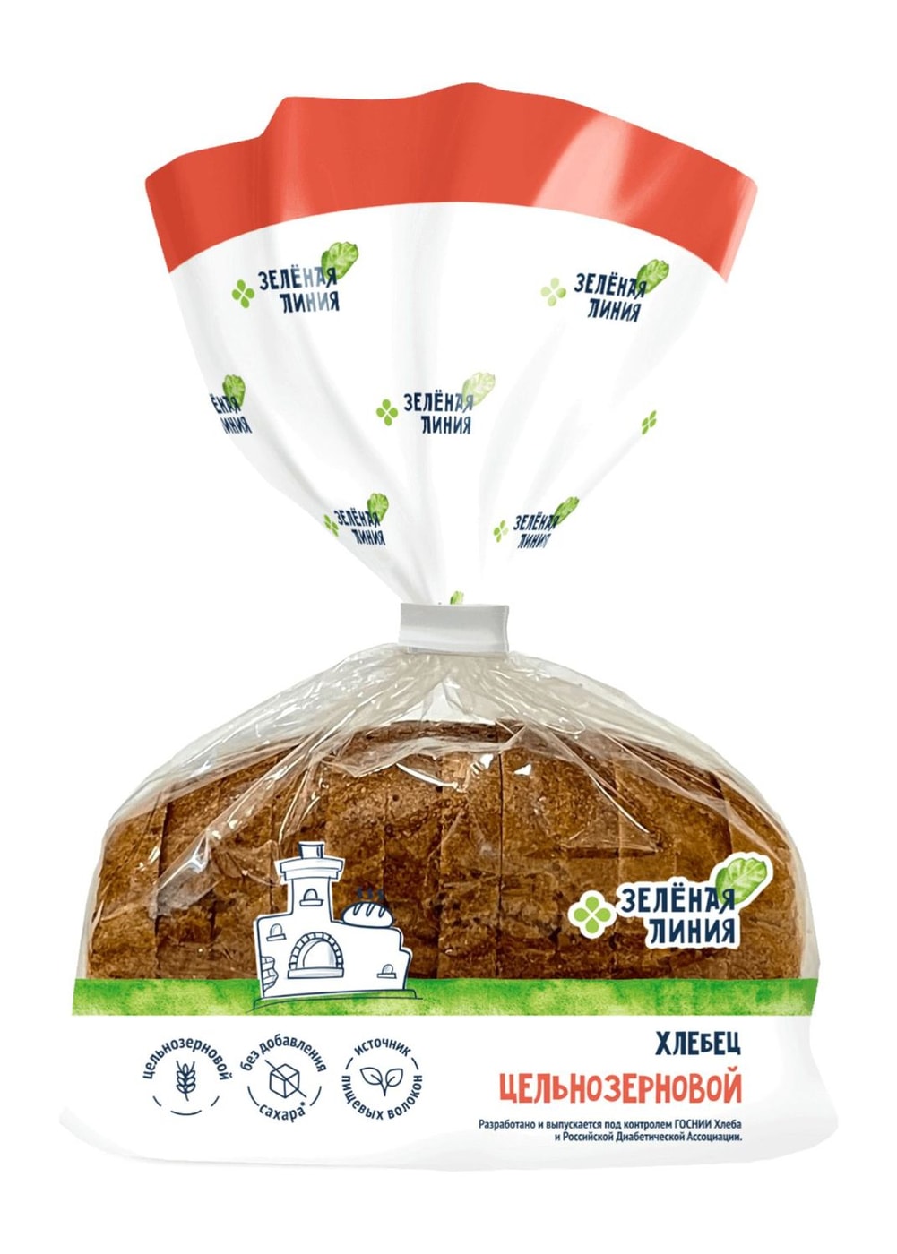 Изображение товара Хлебец Зеленая Линия Цельнозерновой нарезанный 300г
