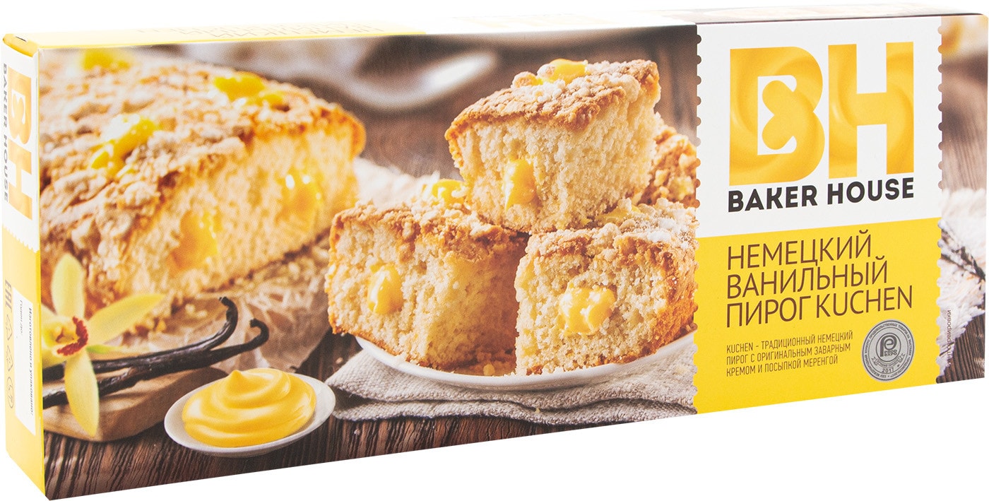 Изображение товара Пирог Baker House Kuсhen Немецкий ванильный 350г