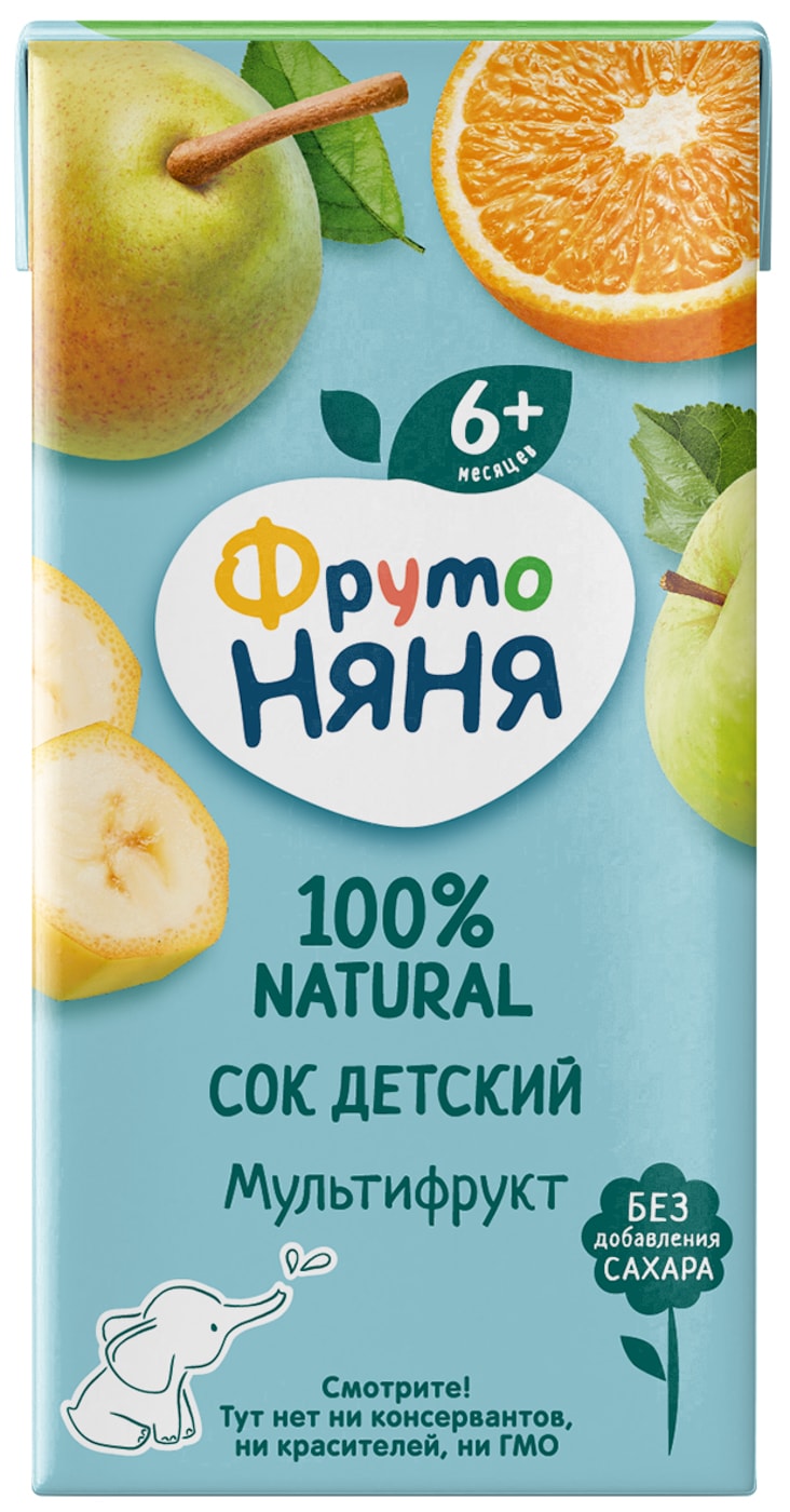 Изображение товара Сок ФрутоНяня Мультифруктовый с 6 месяцев 200мл