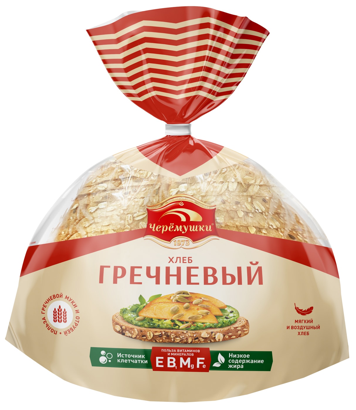 Изображение товара Хлеб Черемушки Гречневый нарезка 300г