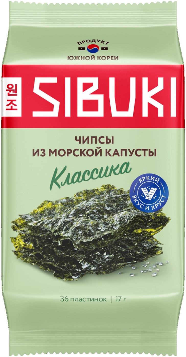Изображение товара Чипсы из морской капусты Sibuki Классика 17г