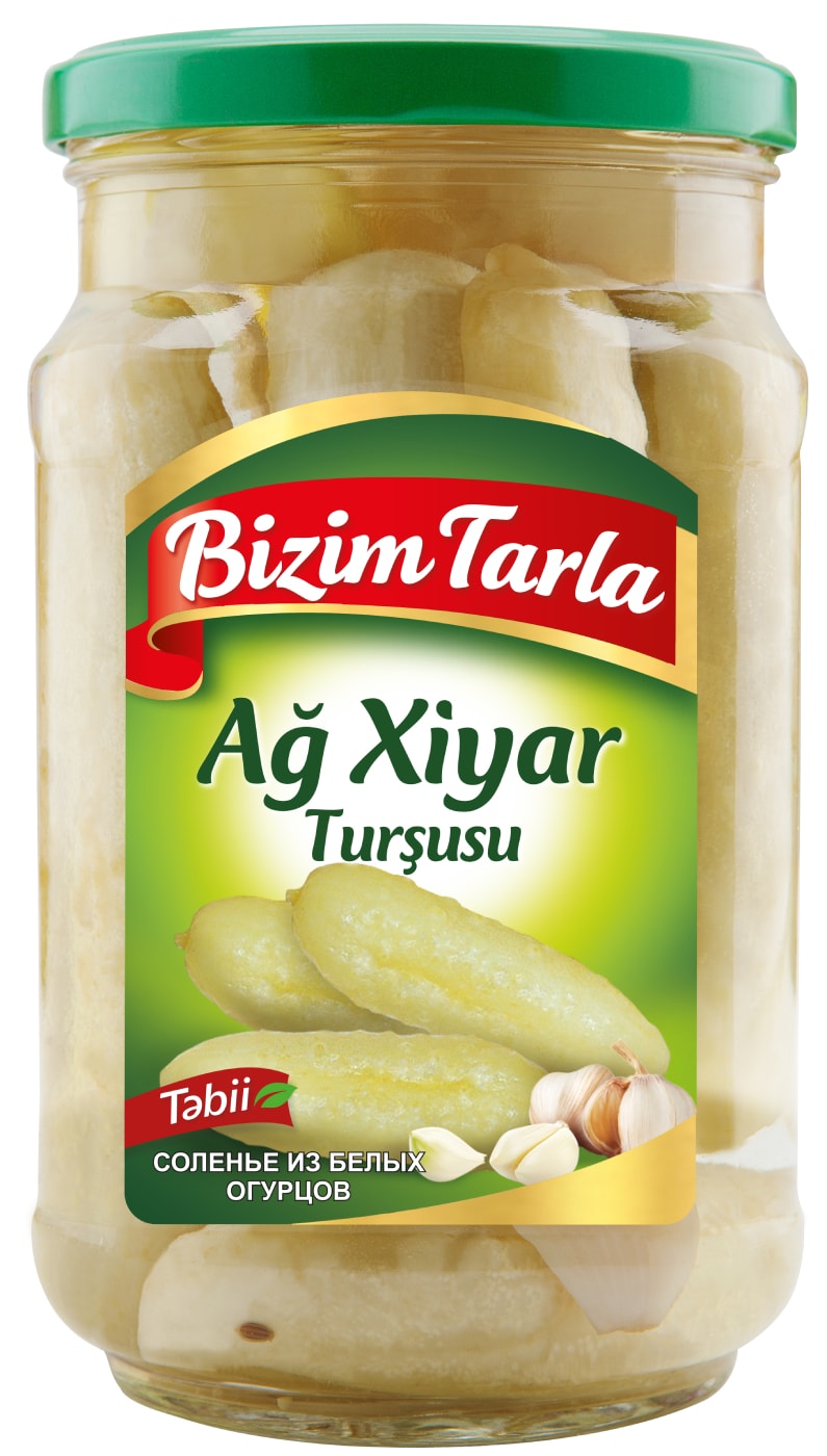 Изображение товара Соленые белые огурцы Bizim Tarla 660 г - натуральное азербайджанское соленье