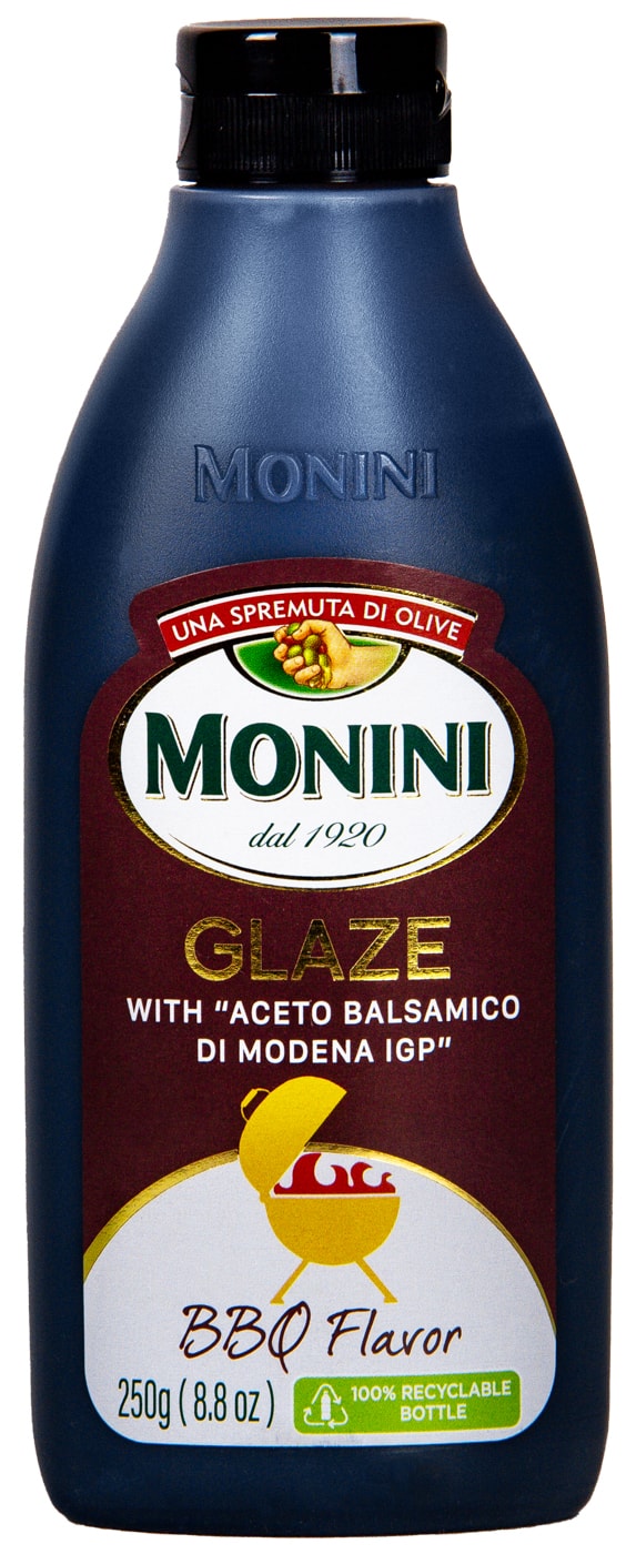 Изображение товара Соус Monini Glaze Balsamic BBQ Flavor 250мл натуральный бальзамический соус для барбекю