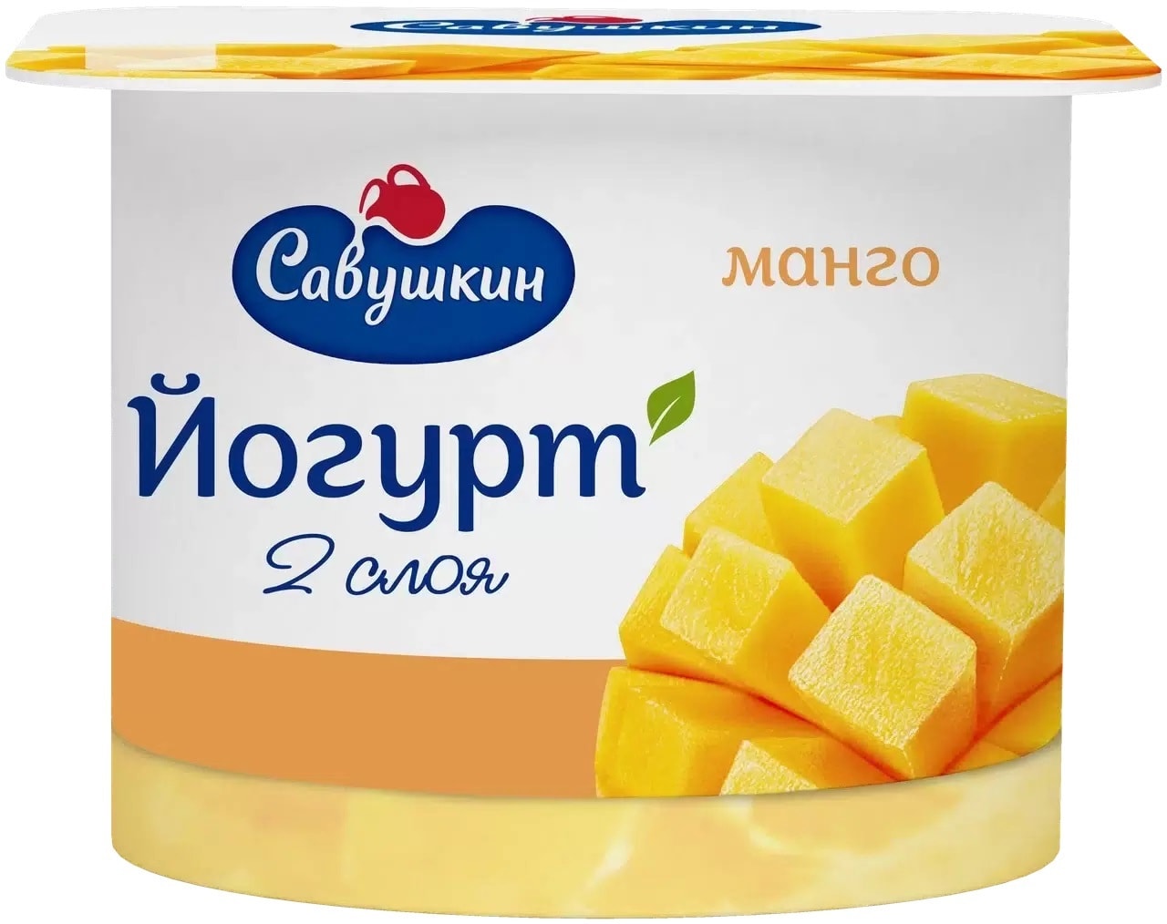 Изображение товара Йогурт Савушкин двухслойный Манго 2% 120г